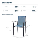 VICLLAX 7/9/11 PCS Patio Dining Table Set, Round Metal Table and Stackable Sling Chair