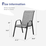 Vicllax Horizon Stackable Outdoor Contoured Sling Chair, Set of 2/4