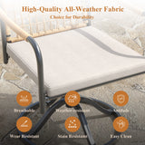 Vicllax 7-Piece Outdoor Dining Set, 50” Round Metal Table with Umbrella Hole & Solana Swivel Chair