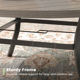 VICLLAX 7/9/11 PCS Patio Dining Table Set, Round Metal Table and Stackable Sling Chair