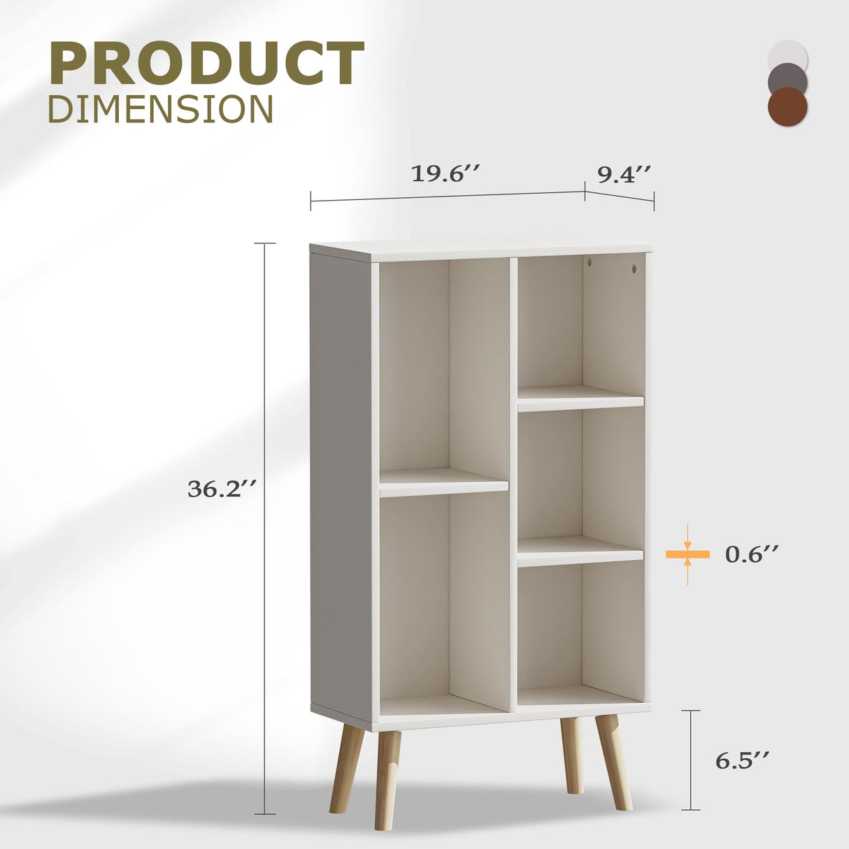 Vicllax Open Bookshelf with Legs, Storage Cube Floor Standing Display Shelf