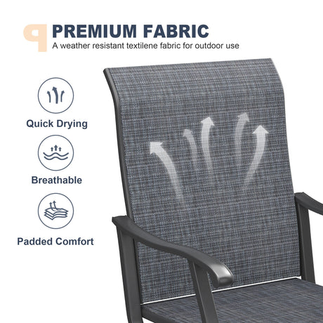 VICLLAX 5/7 Pieces Outdoor Dining Set, Swivel Dining Chairs Set of 4/6 and Round Patio Table