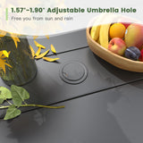 Vicllax Outdoor Dining Set for 8 People, Patio 60" Round Table with 8 Swivel Chairs