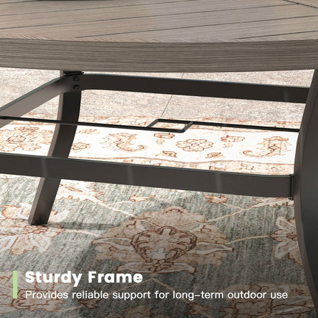 Vicllax Outdoor Dining Set for 8 People, Patio 60" Round Table with 8 Swivel Chairs