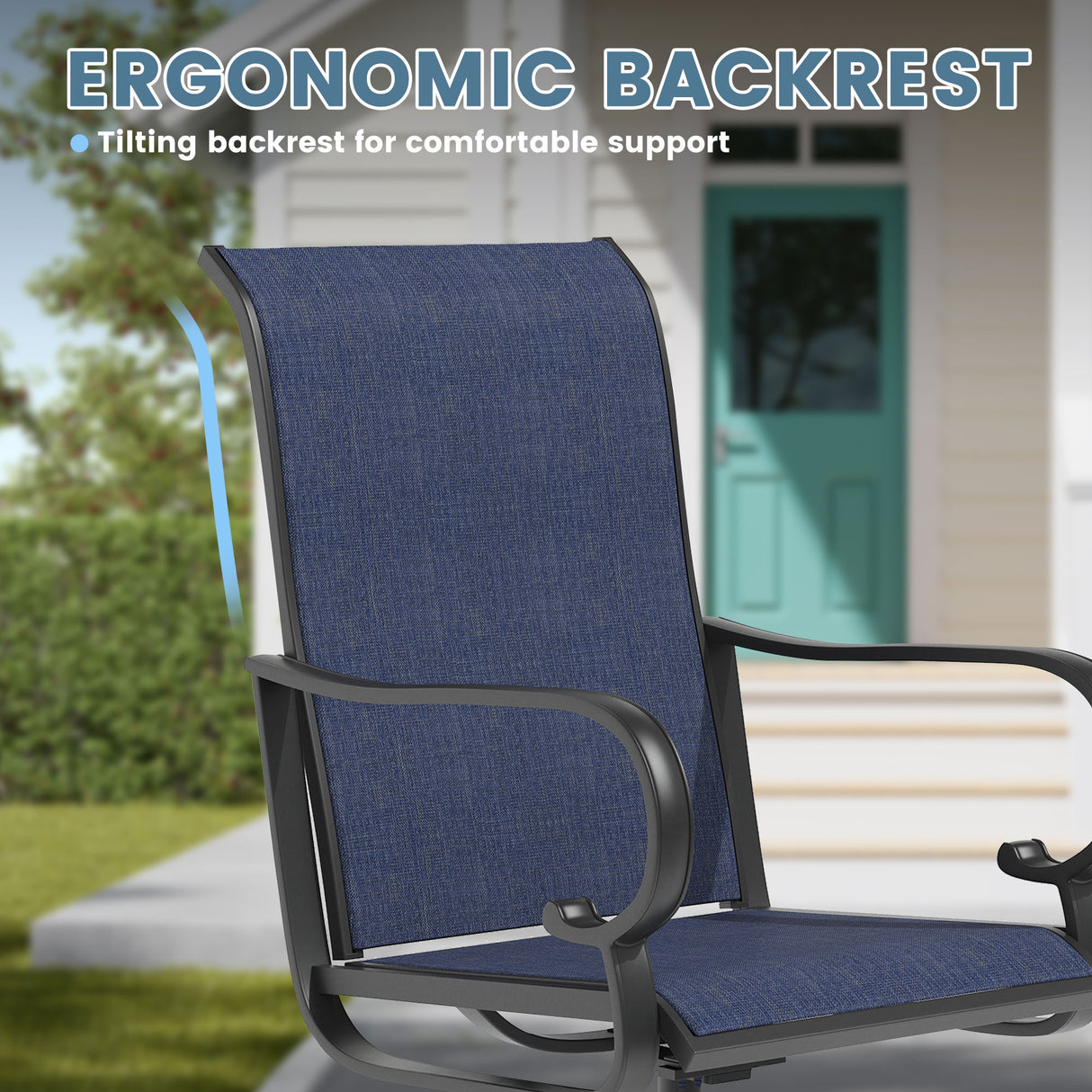 Vicllax 9 Pieces Outdoor Dining Set with 59" Square Dining Table and Swivel Chairs