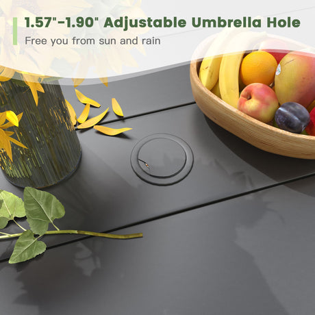 Vicllax Juego de comedor para patio de 5 piezas, mesa de comedor redonda de 42" y sillas giratorias para exterior 