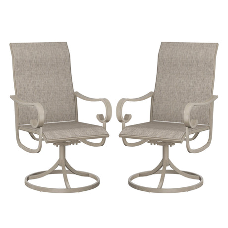 Vicllax Juego de sillas giratorias para patio de 2/4/6, silla de comedor giratoria de textileno para exteriores 