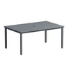 Vicllax 63" Outdoor Patio Metal Dining Table with Umbrella Hole