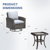 Vicllax Patio Wide Wicker Cushioned Sofa, Outdoor Wicker Chair, Double Lounge Balcony Seat