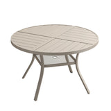 Vicllax Round Patio Dining Table for 4/6/8, Outdoor Large Metal Table