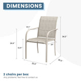 Vicllax Juego de comedor para exterior de 9 piezas con mesa redonda de metal de 54" y sillones de textileno 