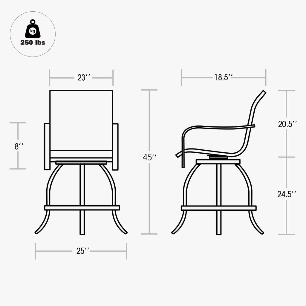 patio swivel bar chair, set of 2