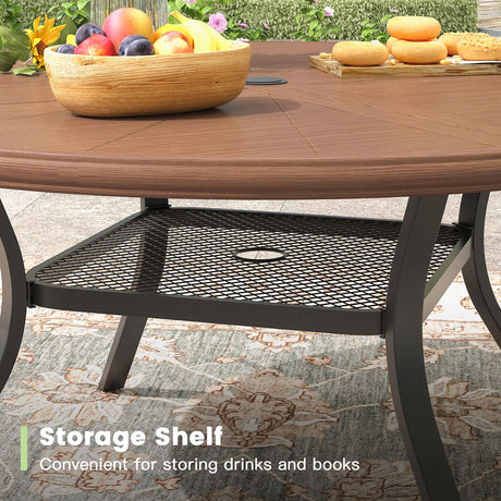 VICLLAX 5/7 Pieces Outdoor Dining Set, Swivel Dining Chairs Set of 4/6 and Round Patio Table