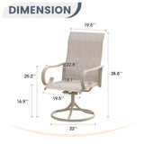 Vicllax Modern Swivel Outdoor Dining Chair set of 2 - High-Back Weather-Resistant Patio Seating
