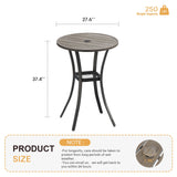 Vicllax Mesa de bar redonda para patio al aire libre de 28" con orificio para sombrilla