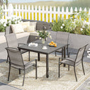 Vicllax 5 Pieces Outdoor Dining Set with 40" Square Table and Padded Stackable Chairs
