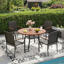 Vicllax 5 Pieces Outdoor Dining Set, 40.6" Round  Table and 4 Stackable Armchairs