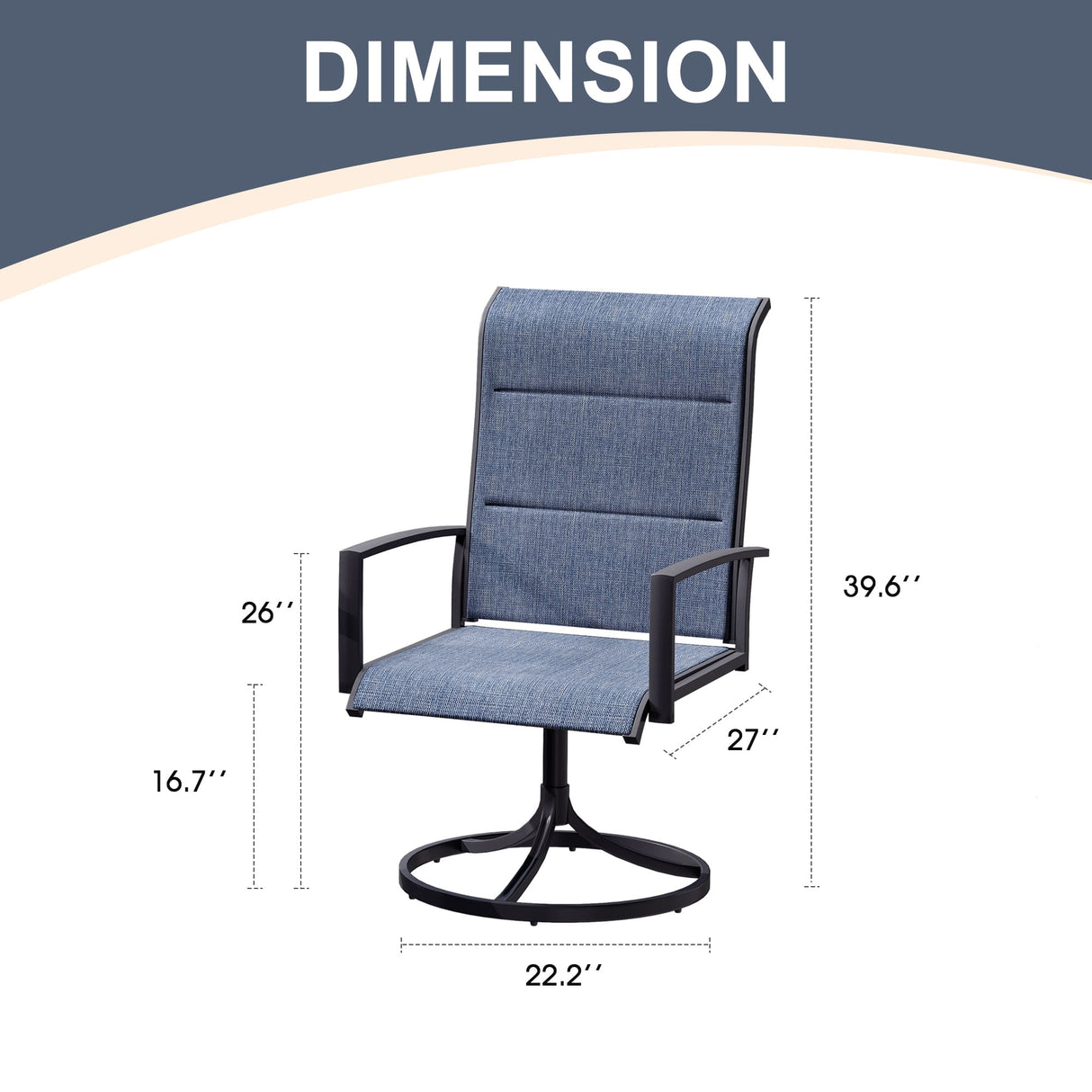 Vicllax 7/9 Pieces Outdoor Dining Set, Metal Round Dining Table and Premium Paddad Swivel Chairs