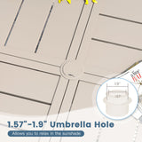 Vicllax Round Patio Dining Table for 10,  63" Outdoor Large Metal Table