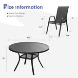 Vicllax 7 Pieces Outdoor Dining Set, 47.2"Round Table and Horizon Stackable Chair