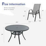 Vicllax 7 Pieces Outdoor Dining Set, 47.2"Round Table and Horizon Stackable Chair