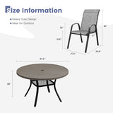 Vicllax 7 Pieces Outdoor Dining Set, 47.2"Round Table and Horizon Stackable Chair