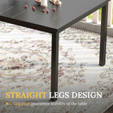 Vicllax 5 Pieces Outdoor Dining Set, Metal Sqaure Table with Umbrella Hole and Swivel Dining Chairs