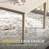 Vicllax Patio Dining Table for 4/6, Metal Dining Table with Umbrella Hole