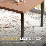 Vicllax Patio Dining Table for 4/6, Metal Dining Table with Umbrella Hole