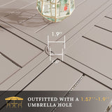 VICLLAX Patio Outdoor Dining Set of 4/6, Metal Round Dining Table and Stackable Sling Dining Chair with Armrest