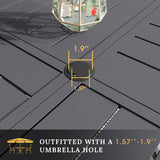 Vicllax Round Patio Dining Table for 4/6/8, Outdoor Large Metal Table