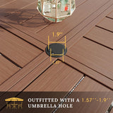 Vicllax Round Patio Dining Table for 4/6/8, Outdoor Large Metal Table