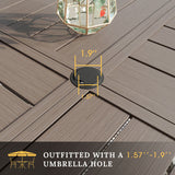 Vicllax Round Patio Dining Table for 4/6/8, Outdoor Large Metal Table