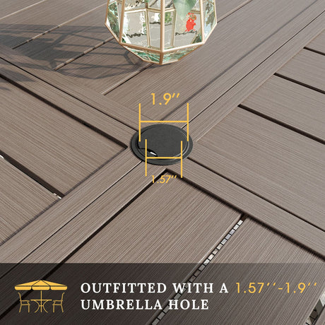 Vicllax Outdoor Dining Set of 8/10, Round Metal Table and Stackable Padded Chair Set of 8, 10