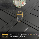 Vicllax Round Patio Dining Table for 4/6/8, Outdoor Large Metal Table