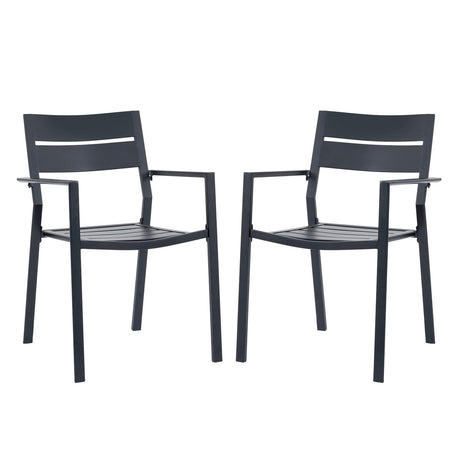 Vicllax Outdoor Patio Dining Chairs Stackable Metal Chairs