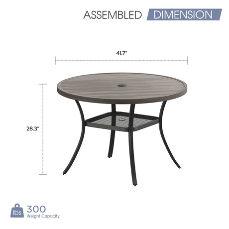 Vicllax Mesa de comedor redonda de metal para exterior de 54" para 6 y 8 personas