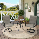 Vicllax 3-Piece Patio Bistro Set, Outdoor Swivel Chairs and Metal Round Table