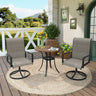 Vicllax 3-Piece Patio Bistro Set, Outdoor Swivel Chairs and Metal Round Table