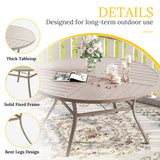 Vicllax Round Patio Dining Table for 4/6/8, Outdoor Large Metal Table