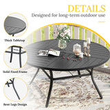 Vicllax 9 Pieces Outdoor Dining Set, 59.8" Metal Round Dining Table and Premium Swivel Chairs