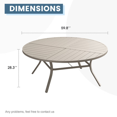 Vicllax Mesa redonda para patio de 42" con estante de almacenamiento y orificio para sombrilla ajustable 