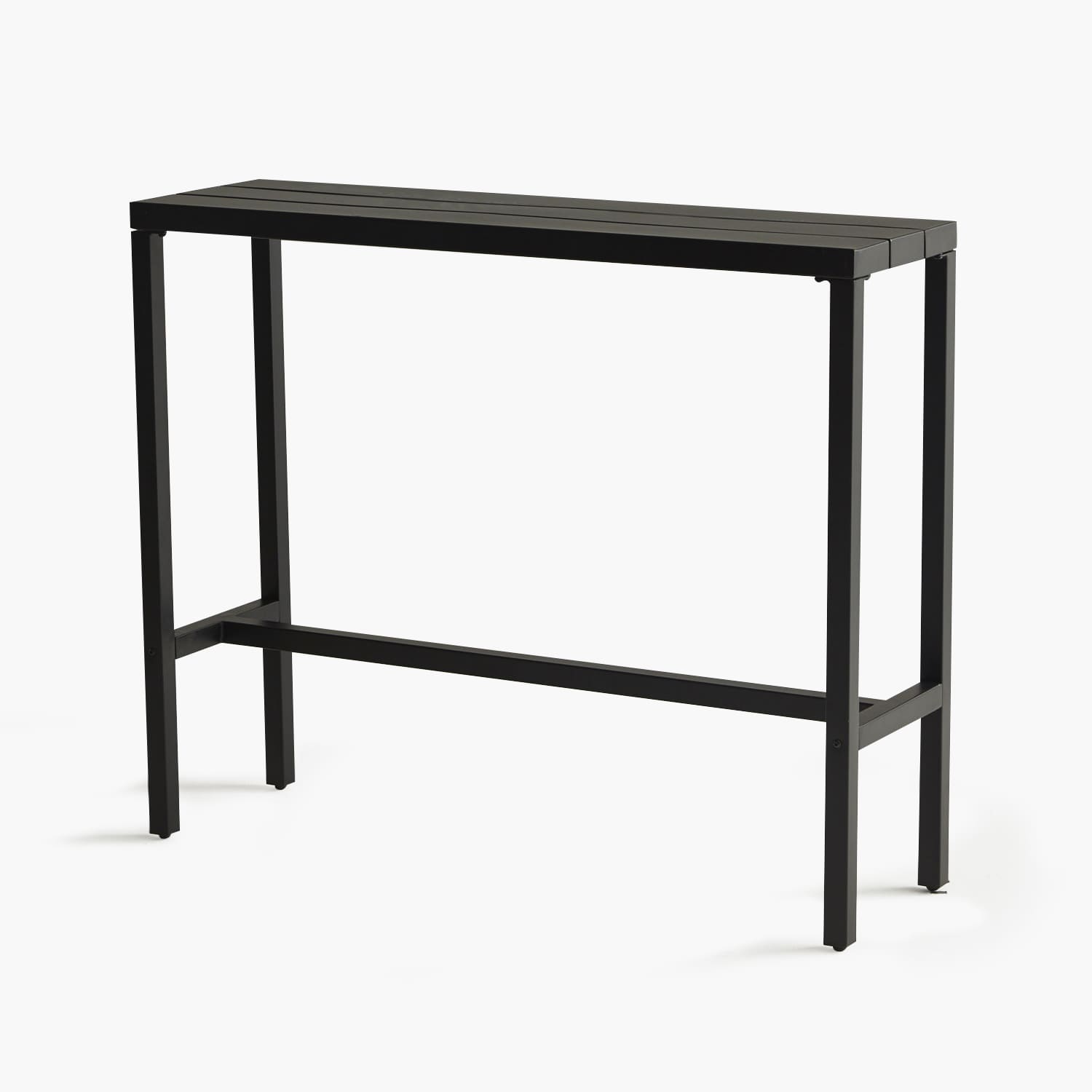 black outdoor bar height table