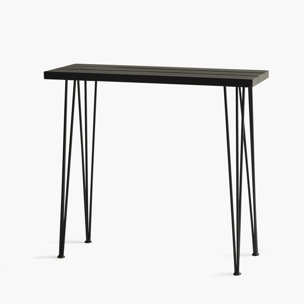 black outdoor bar height table