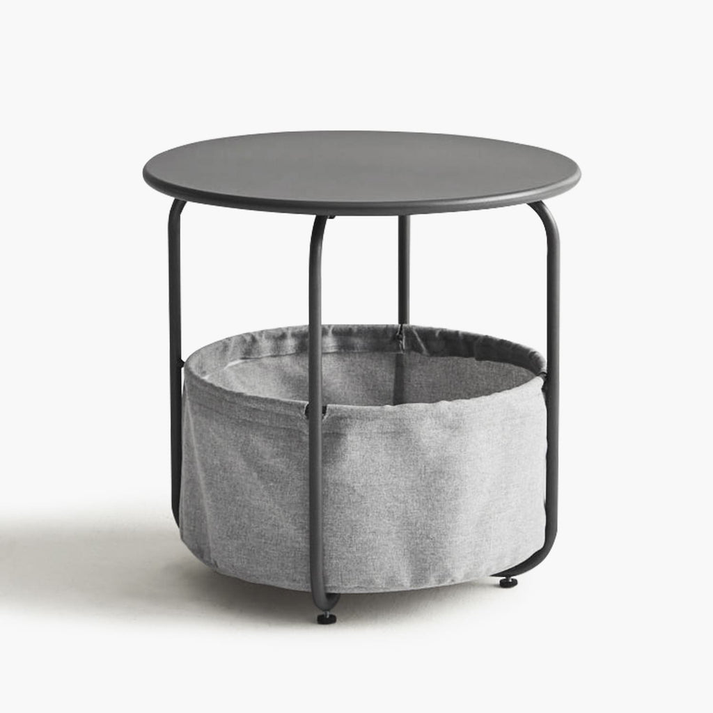 outdoor side table round with storage balack grey navy wthite small end accent table