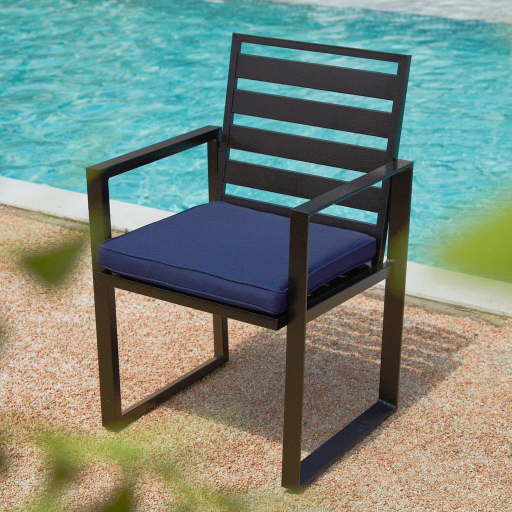 black metal dining chair set with cushion blue black metal dining chair set with cushion navy