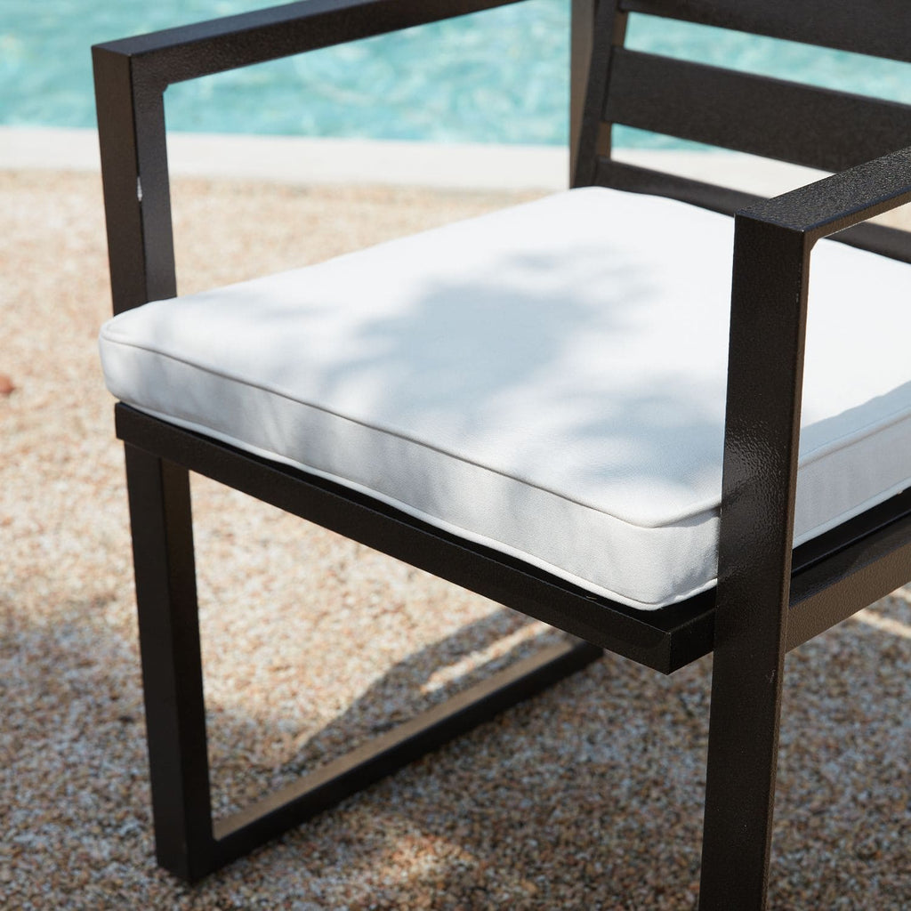 outdoor metal chair with cushion black blue navy grey