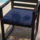 outdoor metal chair with cushion black blue navy grey