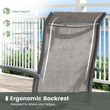 VICLLAX 5-pcs Outdoor Dining Set, 41” Round Metal Table with Umbrella Hole & 4 Swivel Textilene Chairs