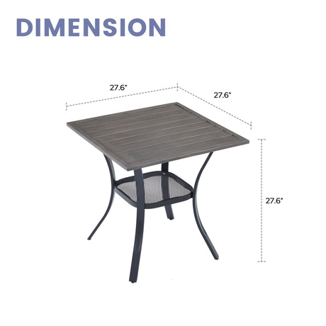 Vicllax Mesa cuadrada pequeña para exteriores, mesa de bistró para patio 